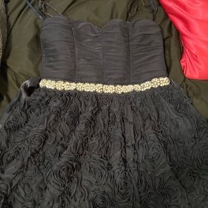 Blue rose short prom dress